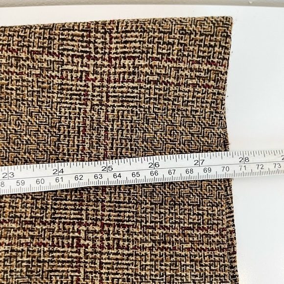 VINTAGE Wool Blend Wrap Skirt Khaki Colour Tartan Style Print, Great Condition - Picture 11 of 12